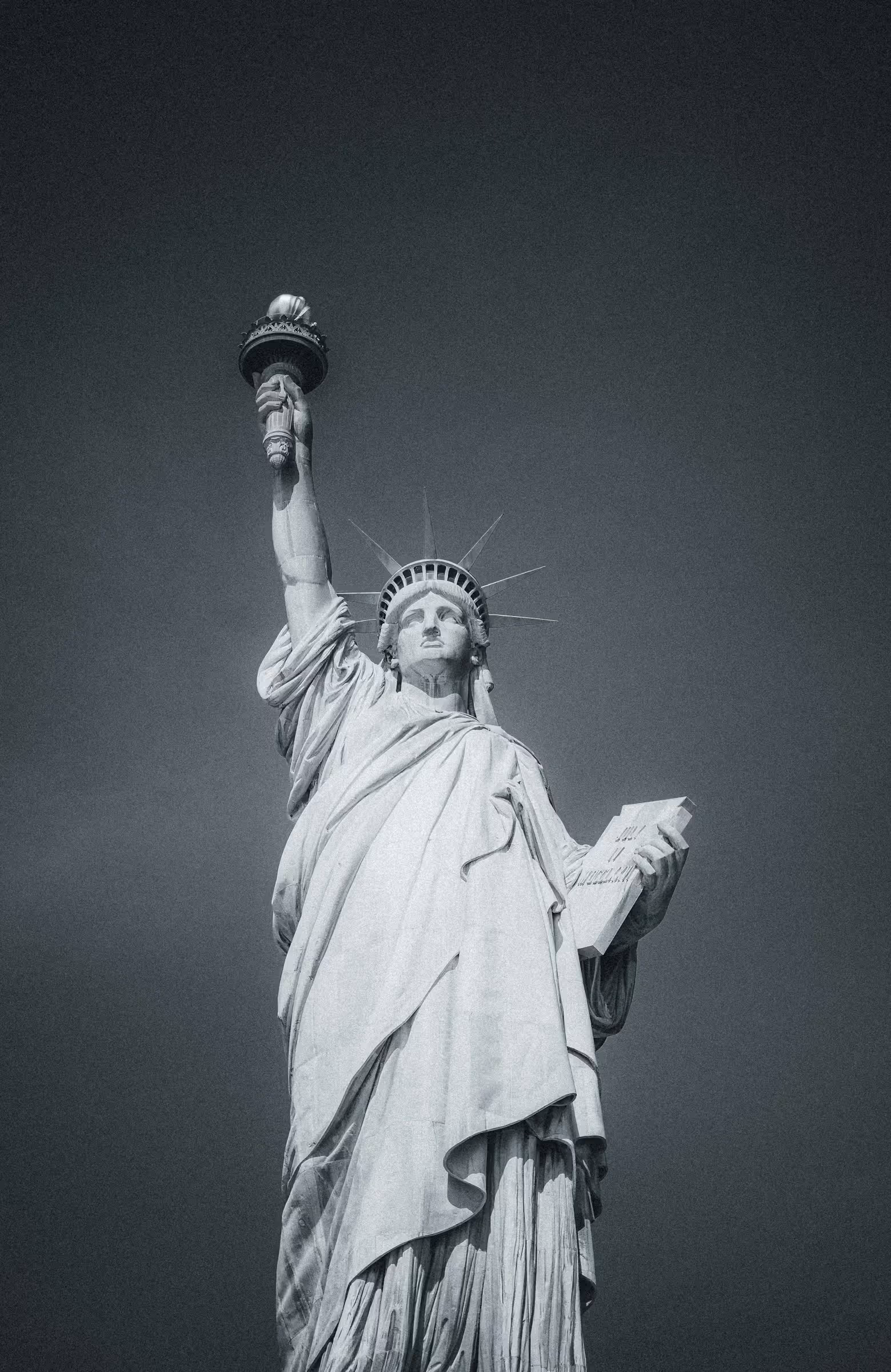 Statue of Liberty Black and White Portrait